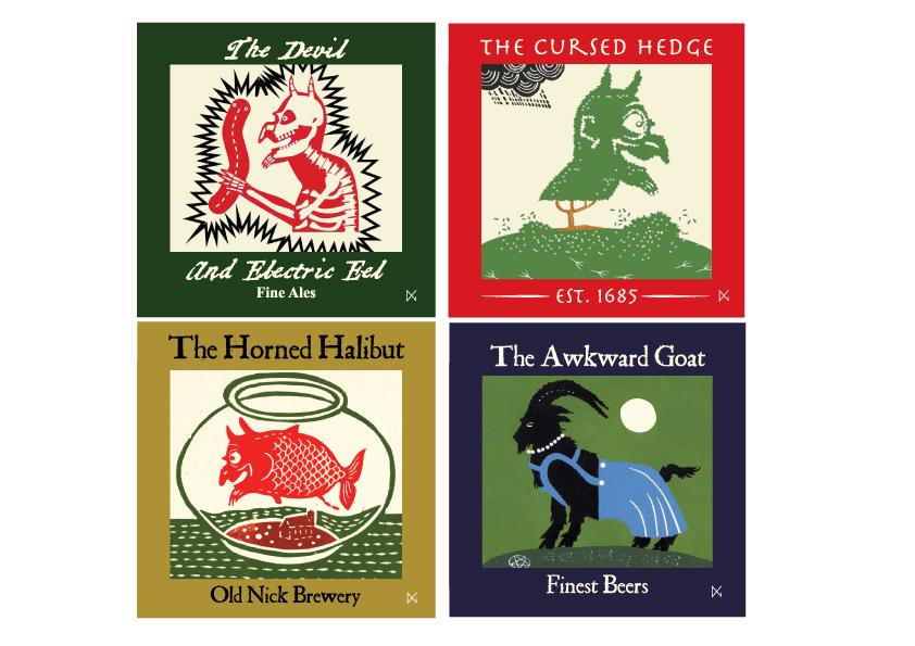 A Quartet Of Pub Signs : Beermats