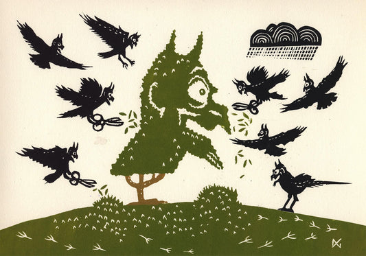 In Nathan's Garden, The Devil's Crows Re-Sculpted His Boxwood For Him. That'll Teach Him To Shout Drunken Obscenities Over The Garden Fence.