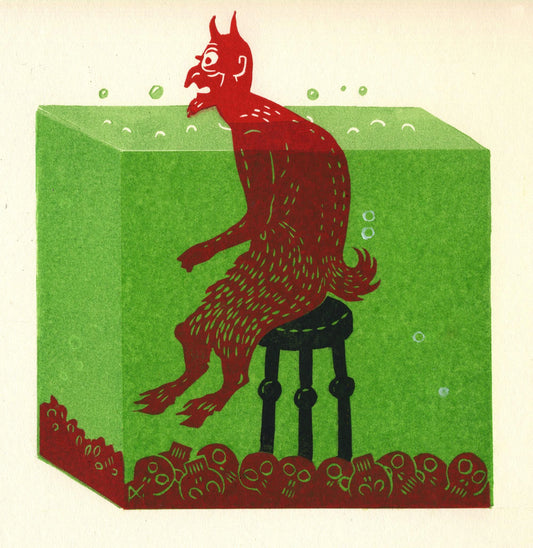 After Reading A Scientology Pamphlet From Cover To Cover, The Devil Decided To Cleanse Himself By Sitting In The Green Lava Lake.