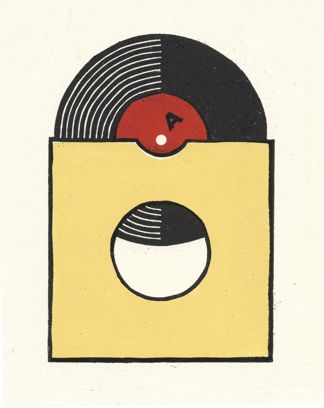 Simple Single | Linocut Print | Vinyl Art | Hand Printed