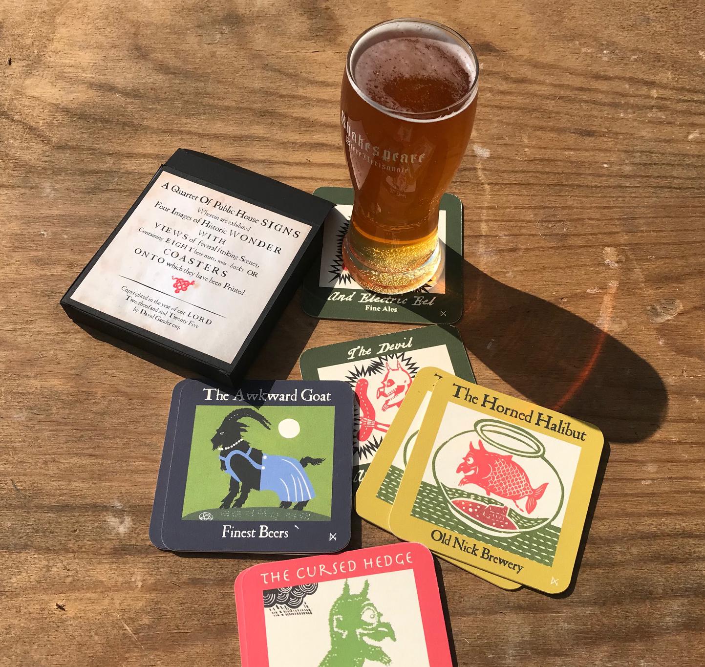 A Quartet Of Pub Signs : Beermats