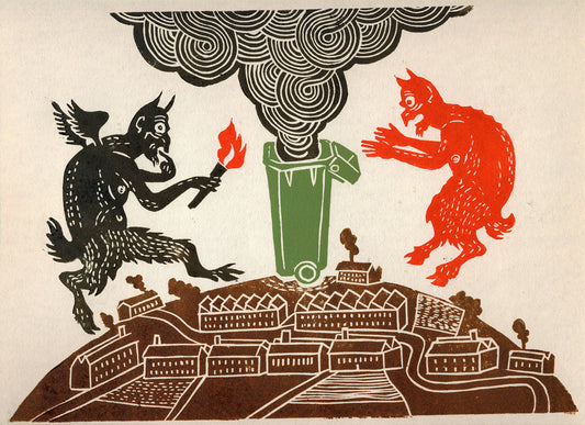 Two Devils Setting Light To Tina's Wheelie Bin. She'll Be Livid.