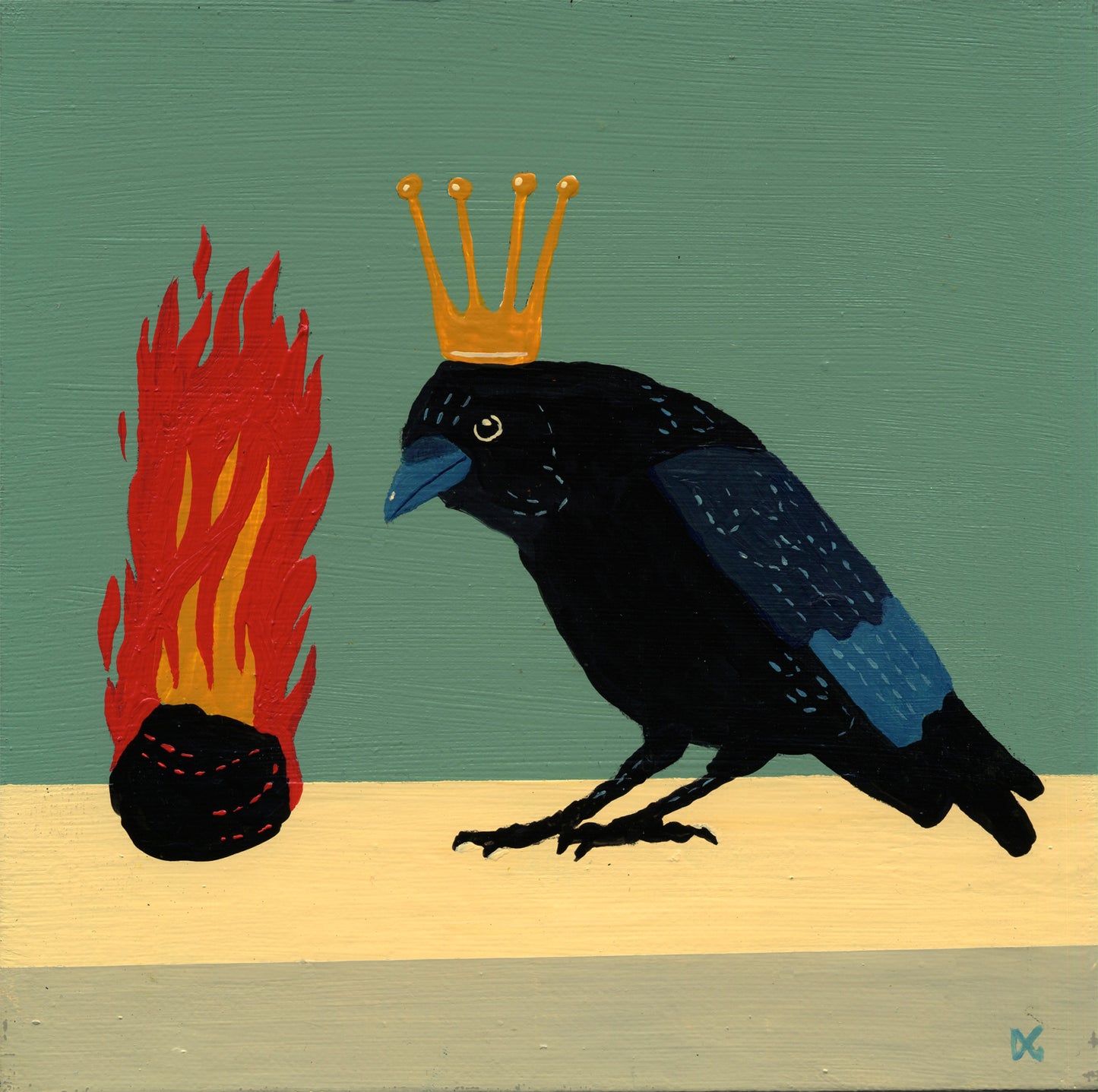 Still Life With Meteorite And Crow King