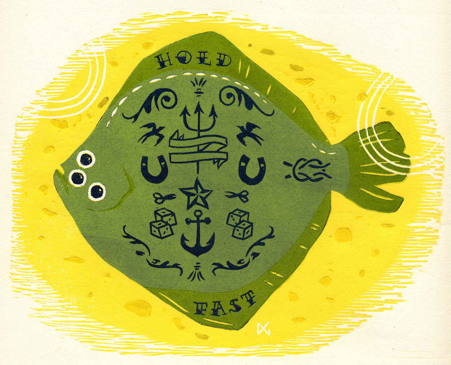 Östen, The Tattooed Turbot Hung Around The Fjords Waiting For His Favourite Squid To Finish Inking Him Up.