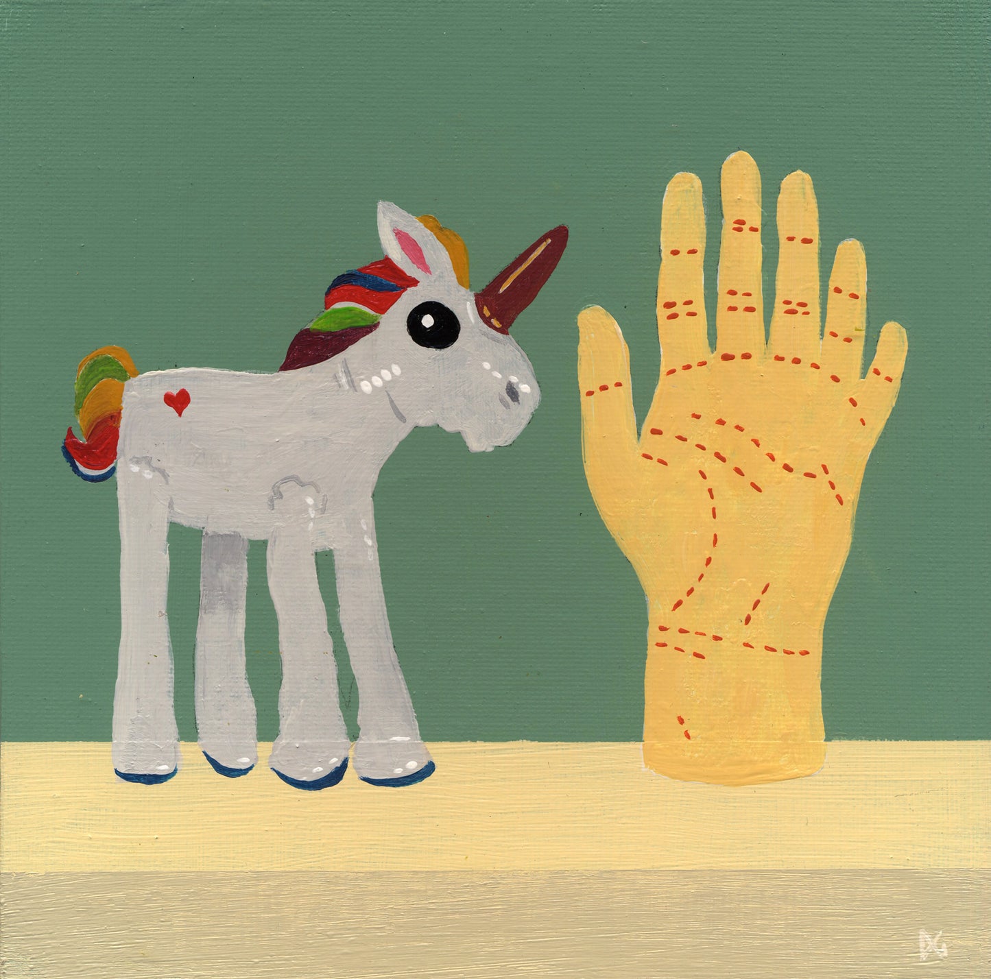 Still Life With Inflatable Unicorn And AI Hand